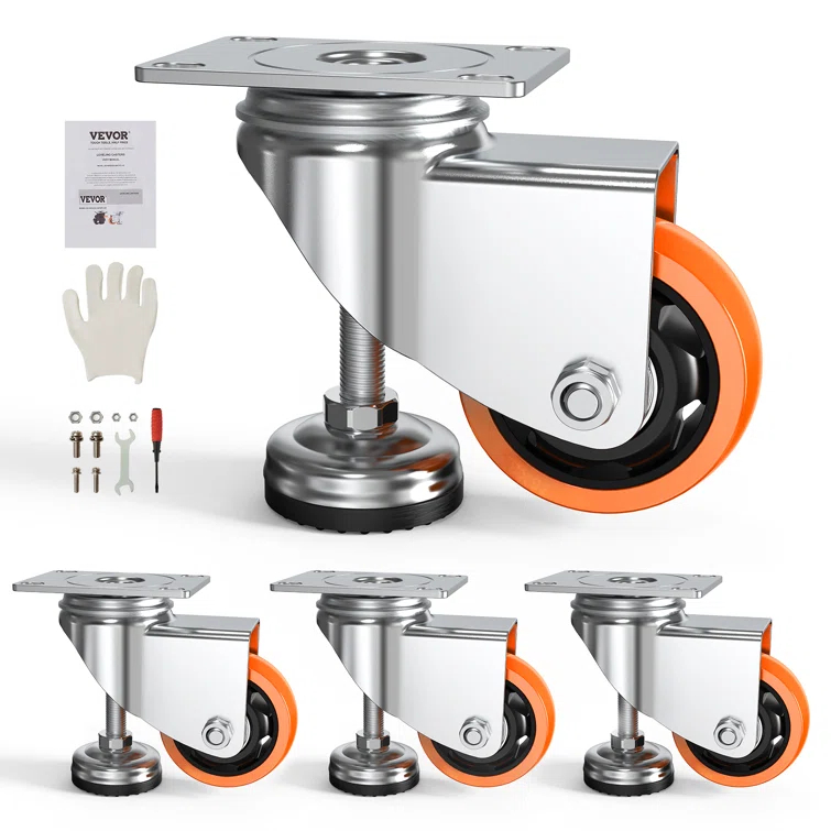 VEVOR VEVOR Leveling Casters, Set of 4, 720 lbs Total Load Capacity, 3 inches Diameter (Set of 4)