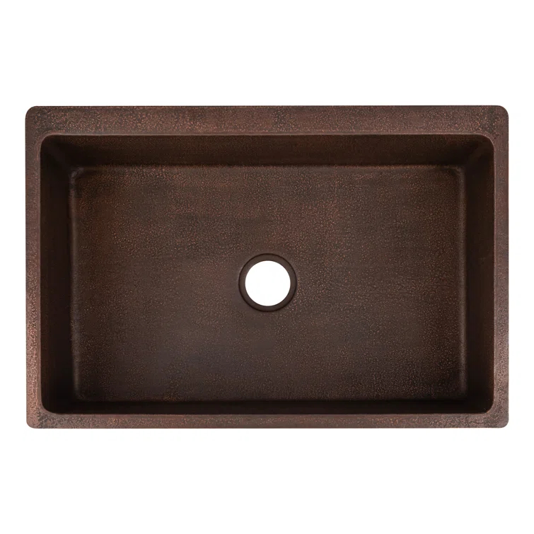 Terra Firma 33'' L Dual - Undermount Or Drop In Single Bowl Copper Kitchen Sink