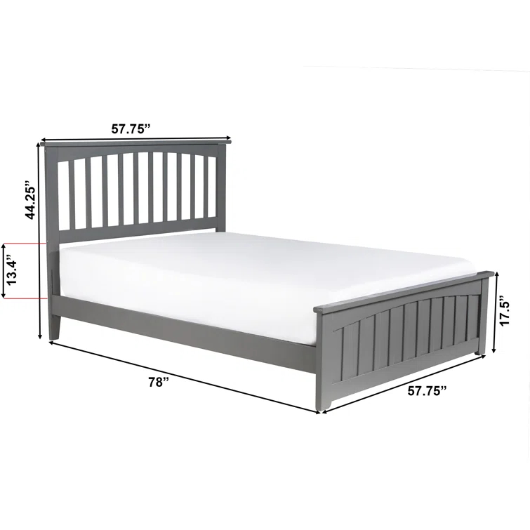Mission Low Profile Solid Wood Platform Bed with Matching Footboard