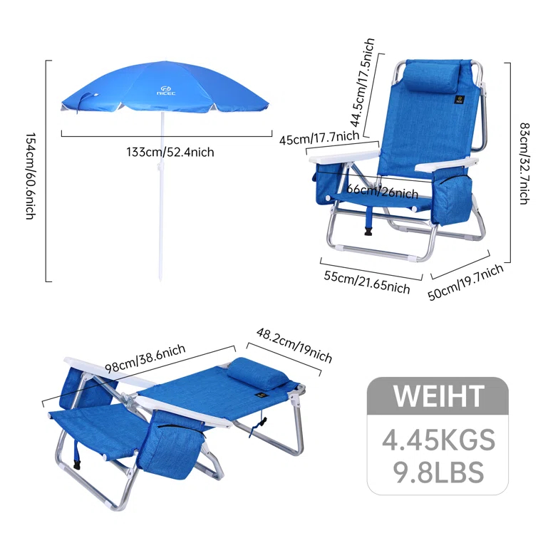 Tanyiah Folding Beach Chair (Set of 2)