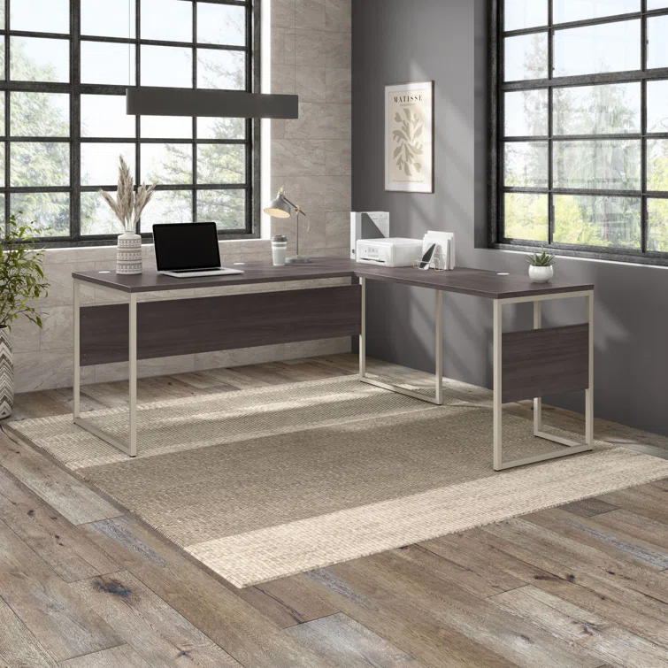 Bush Business Furniture Hybrid L-Shaped Computer Desk Office Set