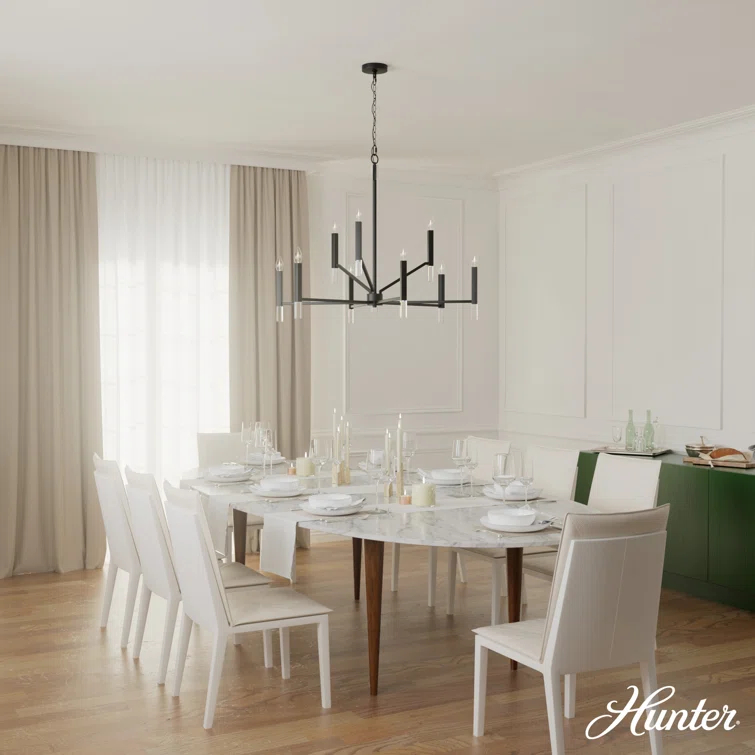 Sunjai 9 Light 2-Tier Sputnik Modern Linear Chandelier