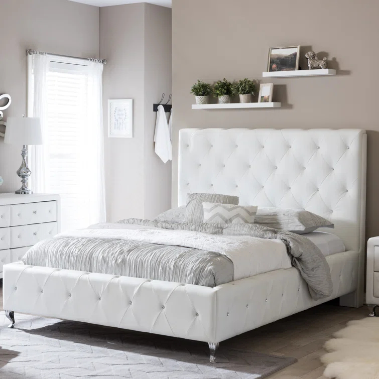 House of Hampton® Sanjuana Vegan Leather Platform Bed