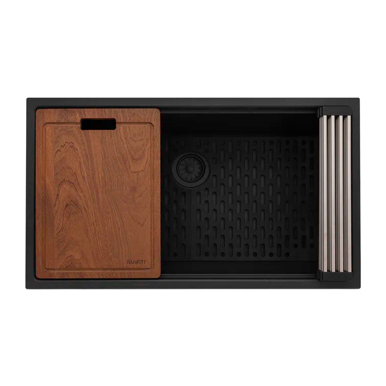 Ruvati 33-inch epiRock Workstation Undermount Kitchen Sink