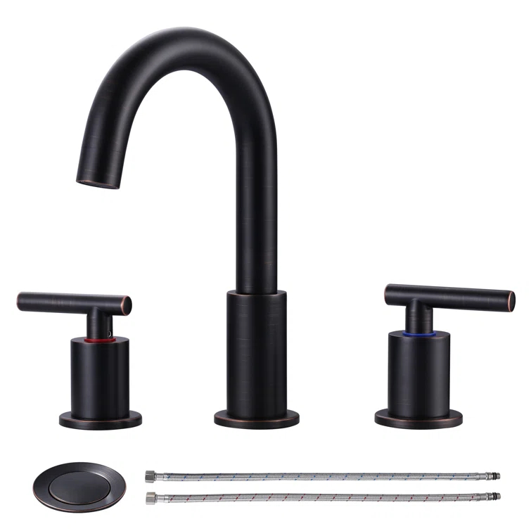 Widespread Bathroom Faucet 2-handle Bathroom Sink Faucet with Drain Assembly