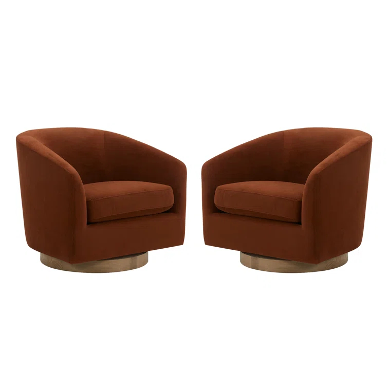Upholstered Swivel Barrel Chair