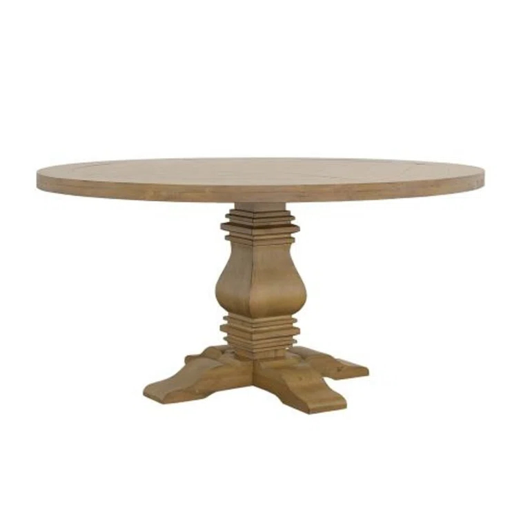 Ophelia & Co. Morriston Pine Round Solid Wood Dining Table