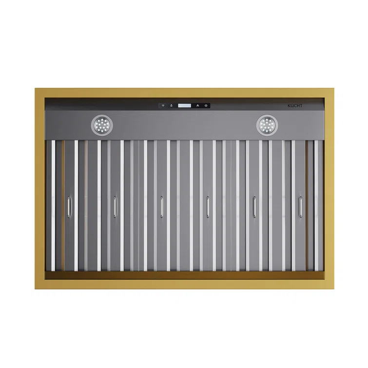 36 in. 800 CFM Wall Mounted Range Hood with Gold Accents