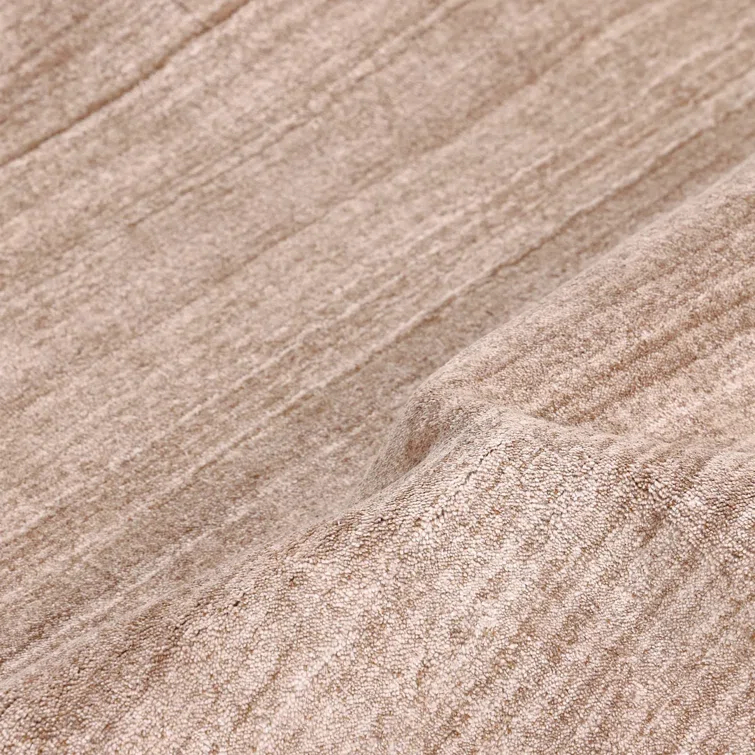 Solo Harbor Hand-Knotted Caramel Stripe Wool-Viscose 9' x 12' Area Rug