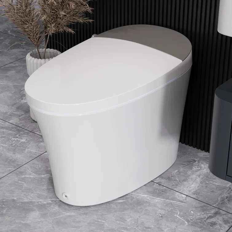 DeerValley DV-1S0150-V3 Smart Bidet Toilet Elongated, Auto Open/Close Lid, Seat Heat, Foot Kick & Blackout Flush, Premium