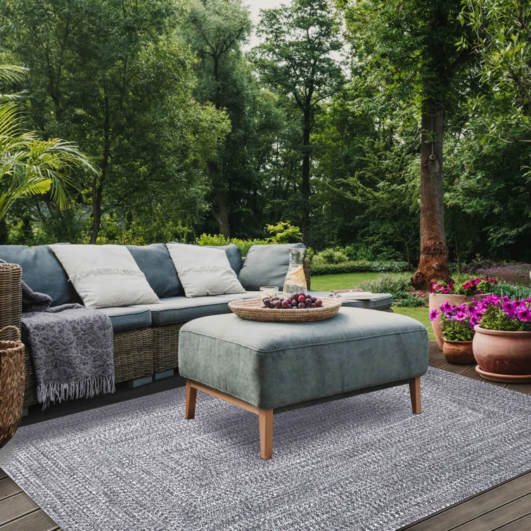 Ulmer Braided Reversible Two-Tone Indoor Outdoor Runner or Area Rug