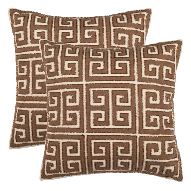 Safavieh Embroidered Feather Throw Pillow (Set of 2)