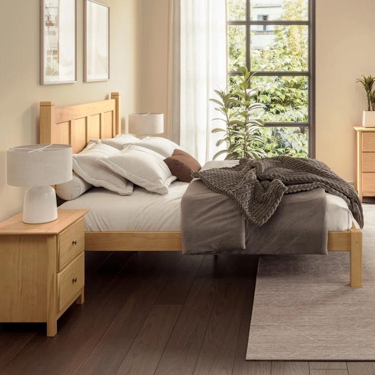 Shaker Solid Wood Panel Bed