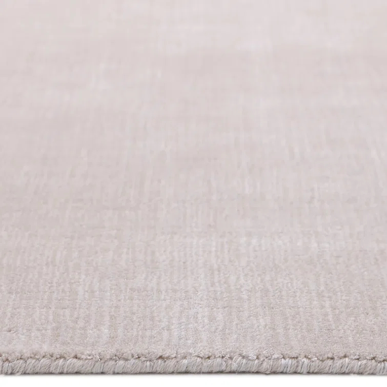Mist Grey Hand-Knotted Wool and Viscose 9' x 12' Rug