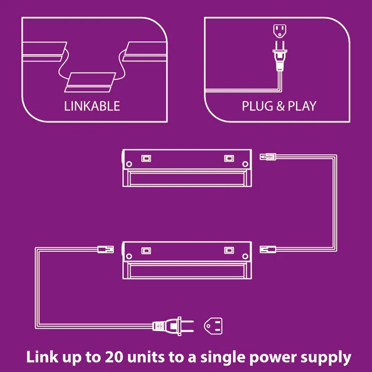 Inlight Swivel LED Under Cabinet Lighting,selectable12‘’/16‘’, 2700K/4000K, Plugged-In Only