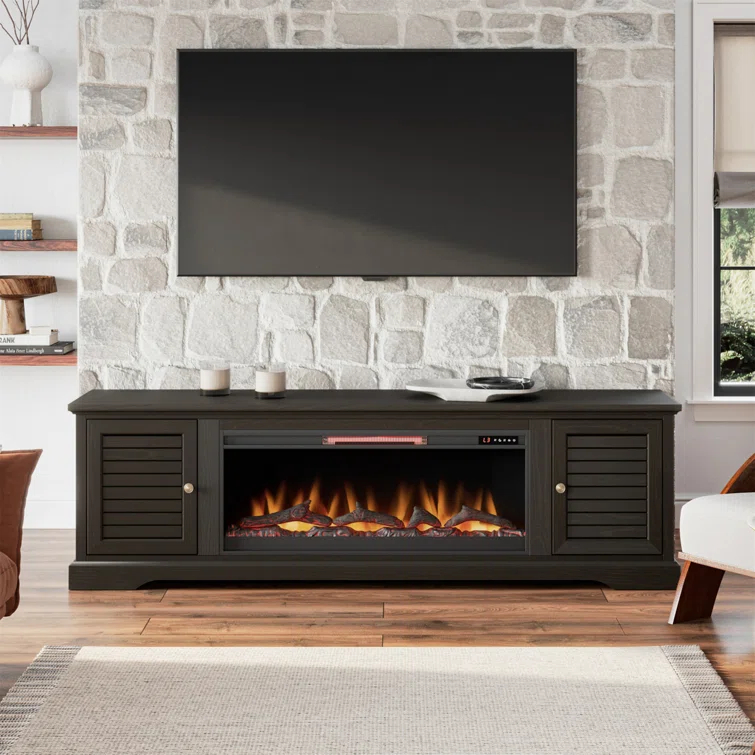 Cidney 83 inch Electric Fireplace TV Console for TVs up to 95 inches