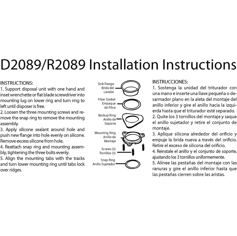 4-1/4" Standard Kitchen Sink Waste Disposal Flange