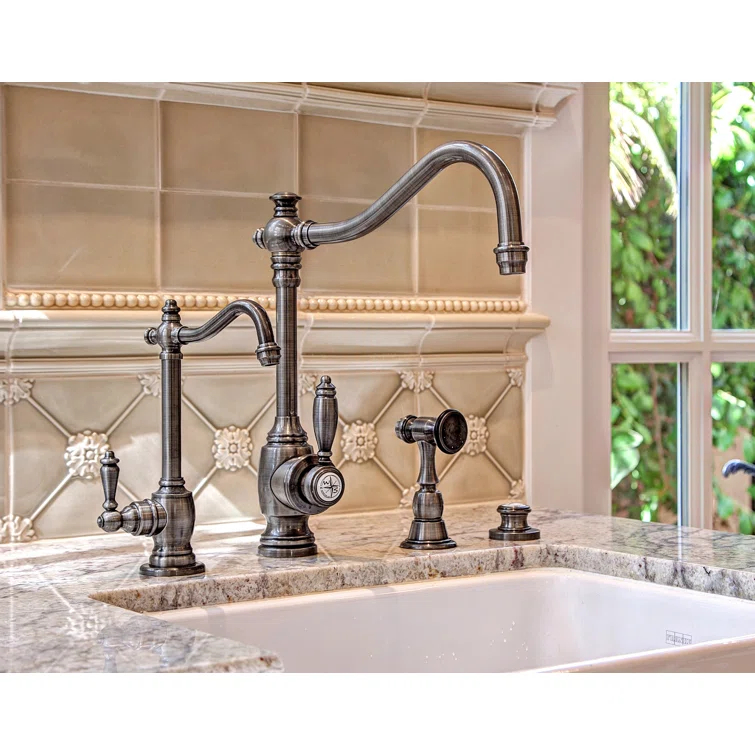 Satin Chrome Gooseneck High Arc Kitchen Faucet with Lever Handle