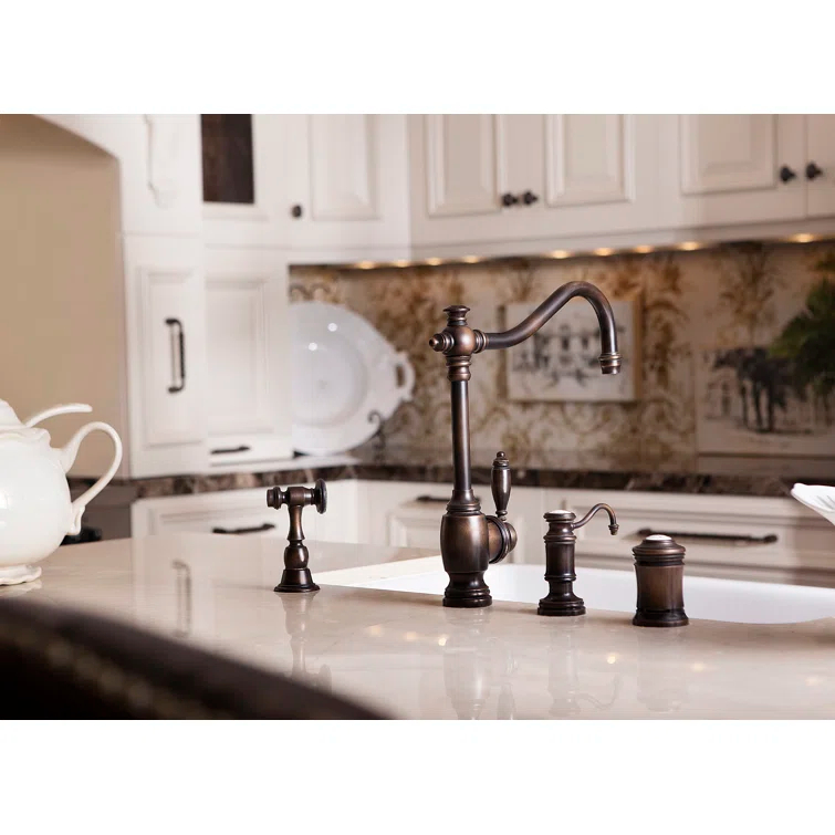 Satin Chrome Gooseneck High Arc Kitchen Faucet with Lever Handle