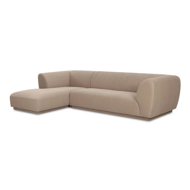Moe's Home Collection Zandro Left Sectional Beige Fabric Sectionals