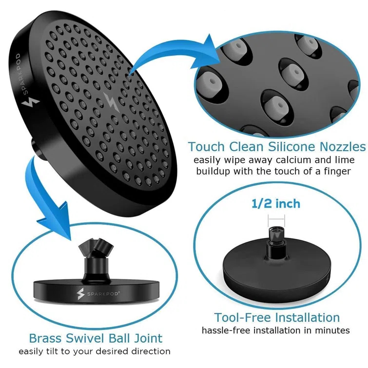 Masoter CL155B52 Adjustable Shower Head 1.8 GPM