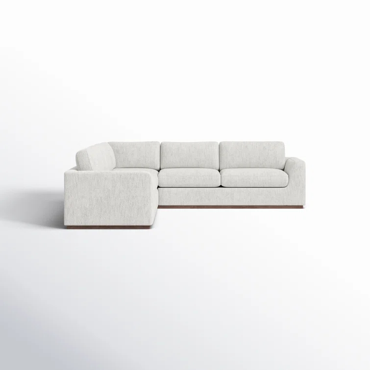 Aldred Silver Contemporary 120" Flared Arm Sectional Sofa