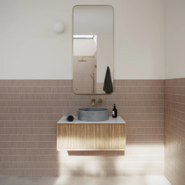 Trinity 22 in. x 48 in. Square Radius Mirror