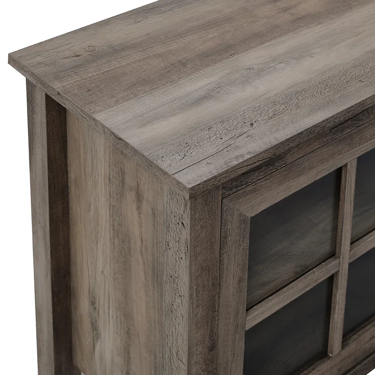 Modern Farmhouse 2-Door Glass Windowpane 70" TV Stand