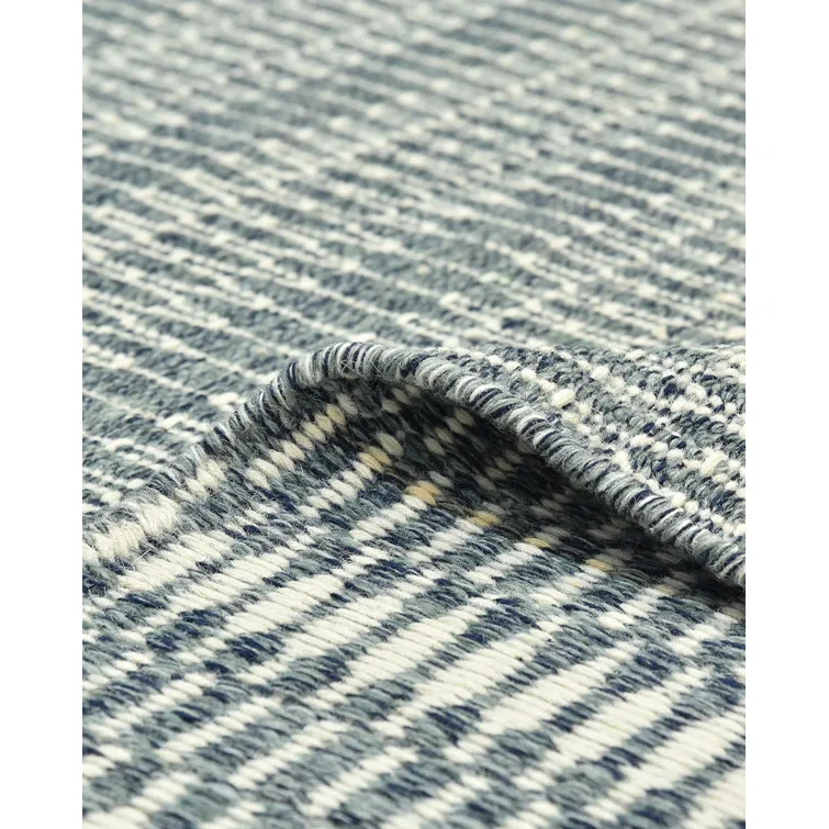 Deanna Flatweave Geometric Area Rug in Navy