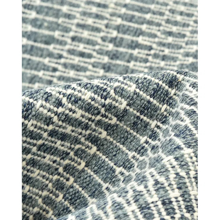 Deanna Flatweave Geometric Area Rug in Navy