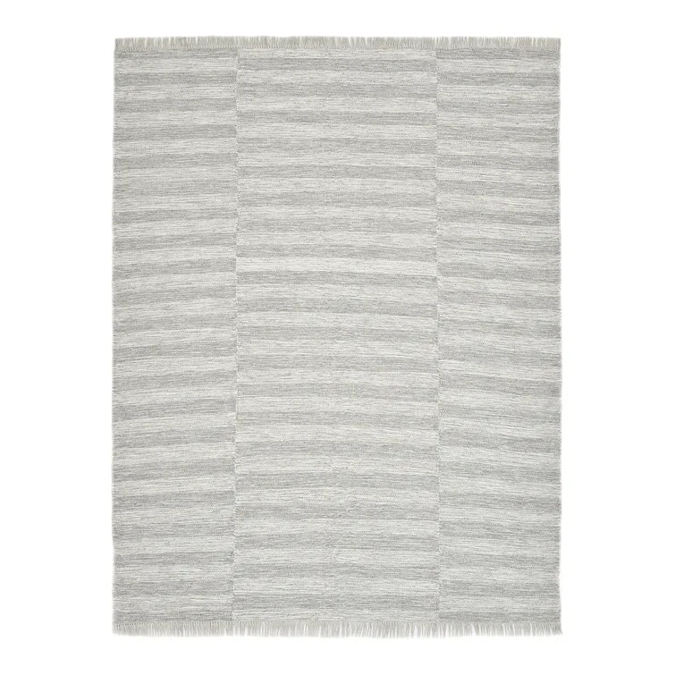 Striped Area Rug in Silver