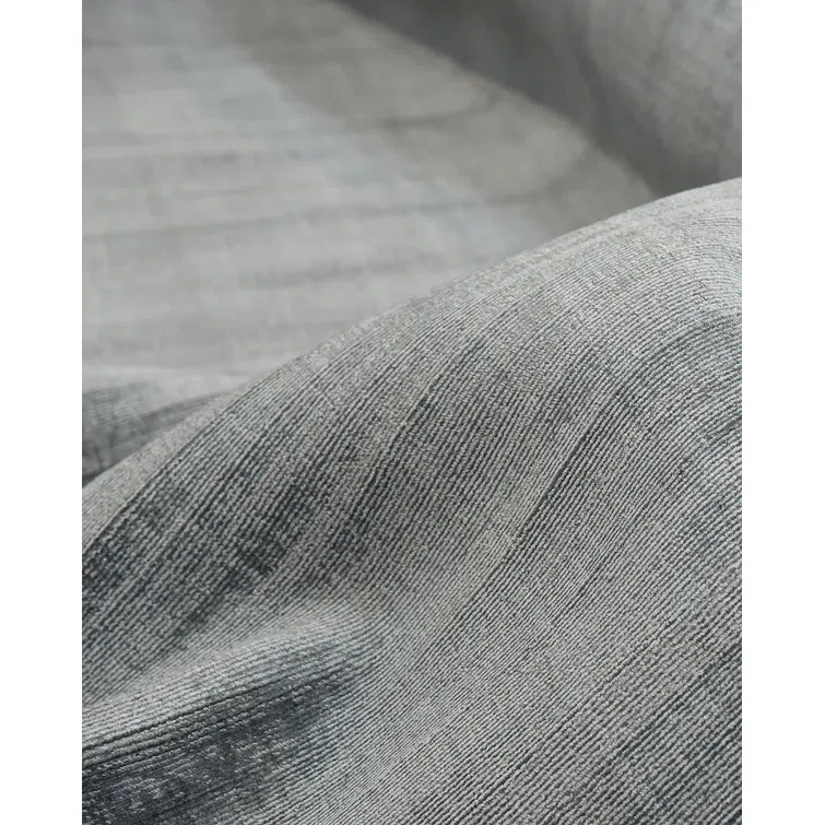 Handmade Gray Stripe Rectangular 8' x 10' Viscose Area Rug