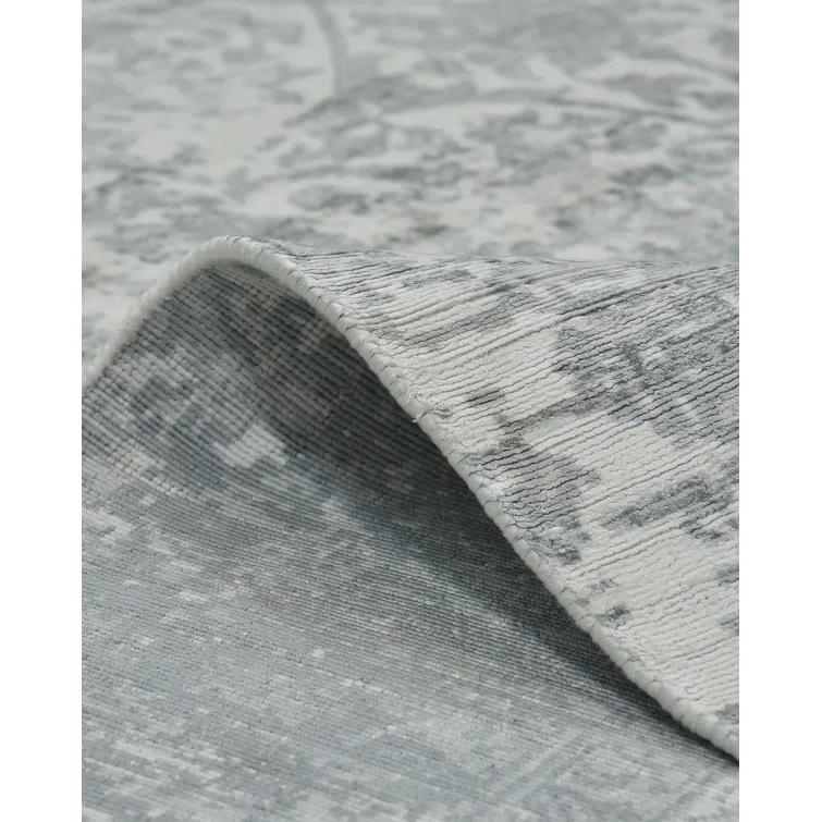 Samantha Handmade Pewter Gray Viscose 8' x 10' Area Rug