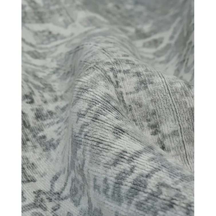 Samantha Handmade Pewter Gray Viscose 8' x 10' Area Rug