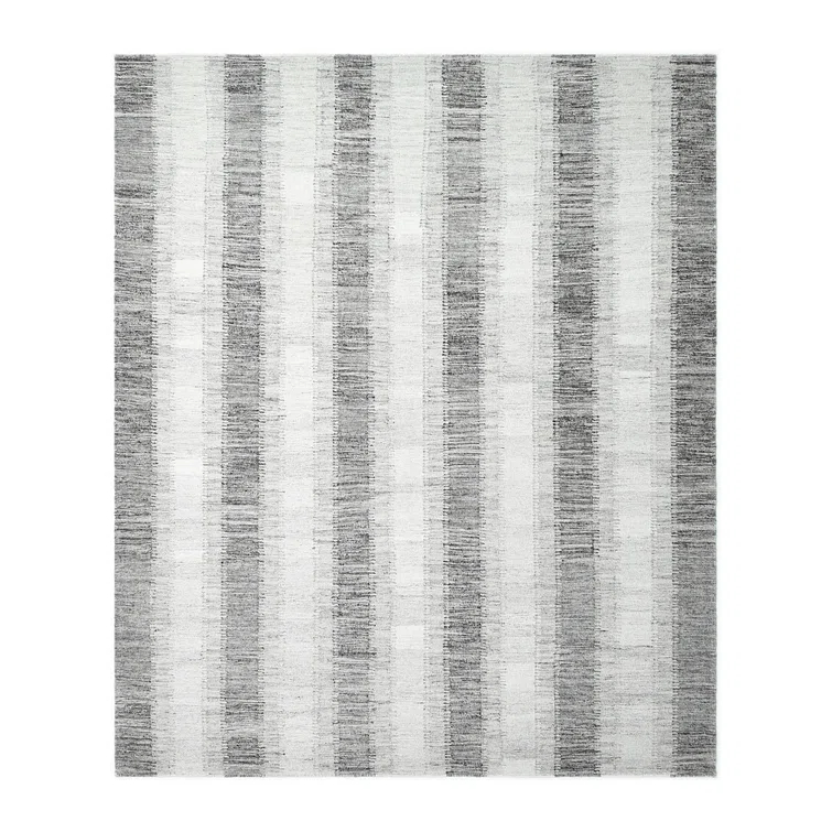 Viceme Striped Flatweave Area Rug in Brown/Gray