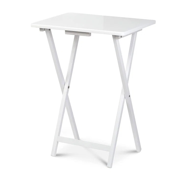 PJ Wood 19.09'' Solid Wood Rectangular Portable Folding Table (Set of 2)