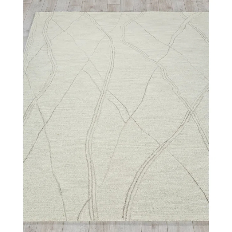 Exquisite Rugs Tangiers Handmade Hand-Tufted New Zealand Wool On Canvas Ivory/Beige Area Rug