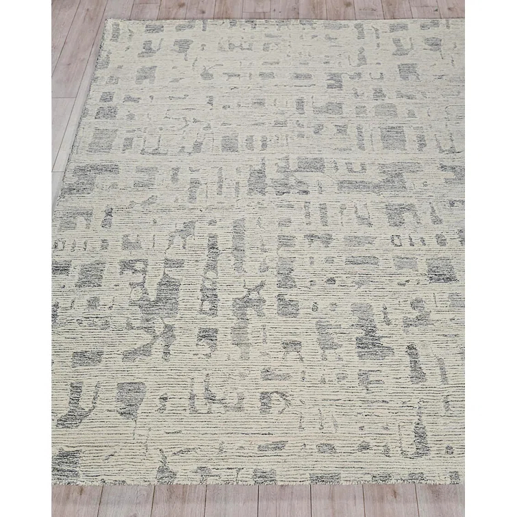 Exquisite Rugs Park City Handmade Hand-Tufted New Zealand Wool On Canvas Natural Gray/Ivory Area Rug