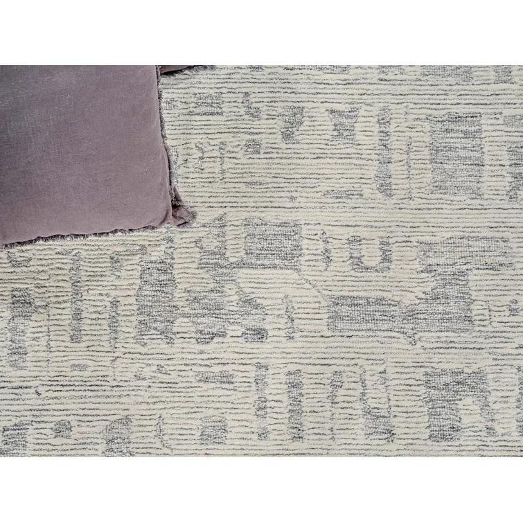 Exquisite Rugs Park City Handmade Hand-Tufted New Zealand Wool On Canvas Natural Gray/Ivory Area Rug