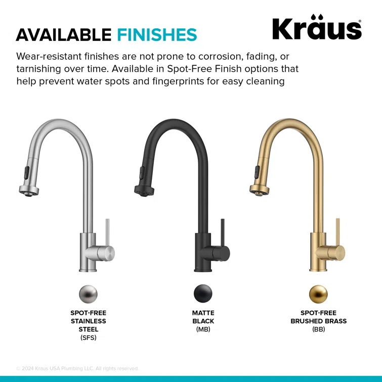 KRAUS Bolden 2-Function Single Handle Pull Down Kitchen Faucet