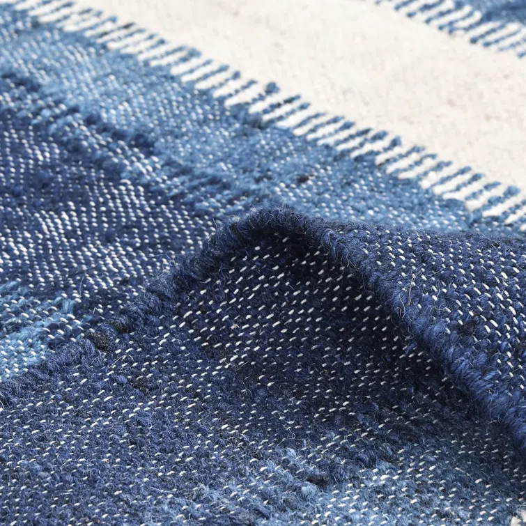 Levi Handwoven Blue Wool Flatweave 9' x 12' Area Rug