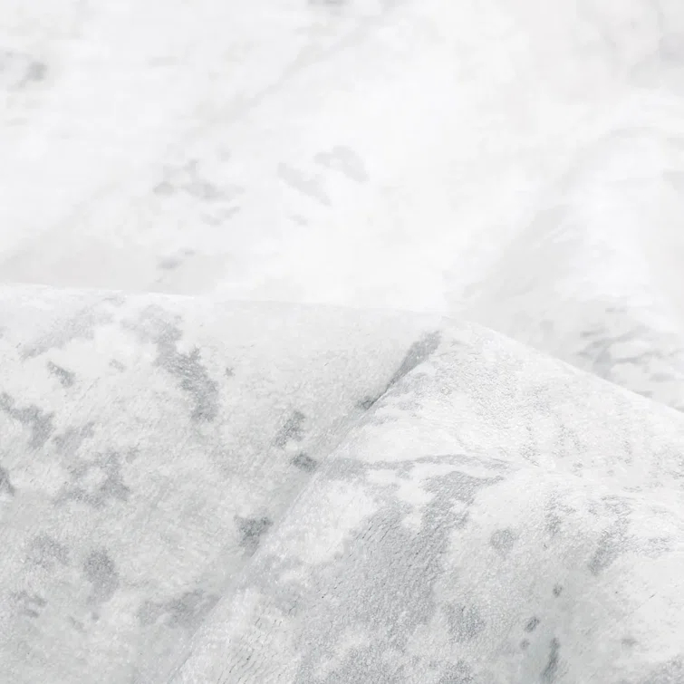 Luxe Abstract Handcrafted Viscose Gray Area Rug, 9' x 12'