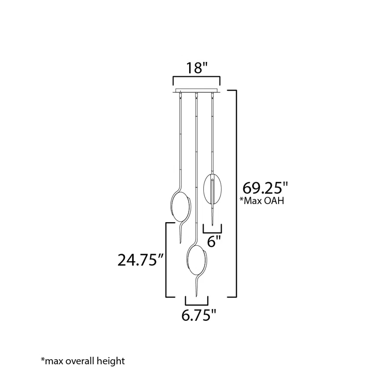 Natural Aged Brass 3-Light LED Cluster Pendant