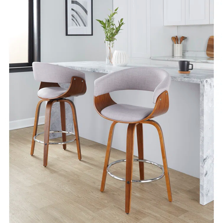 Vintage Mod Fixed-Height Counter Stool - Set Of 2