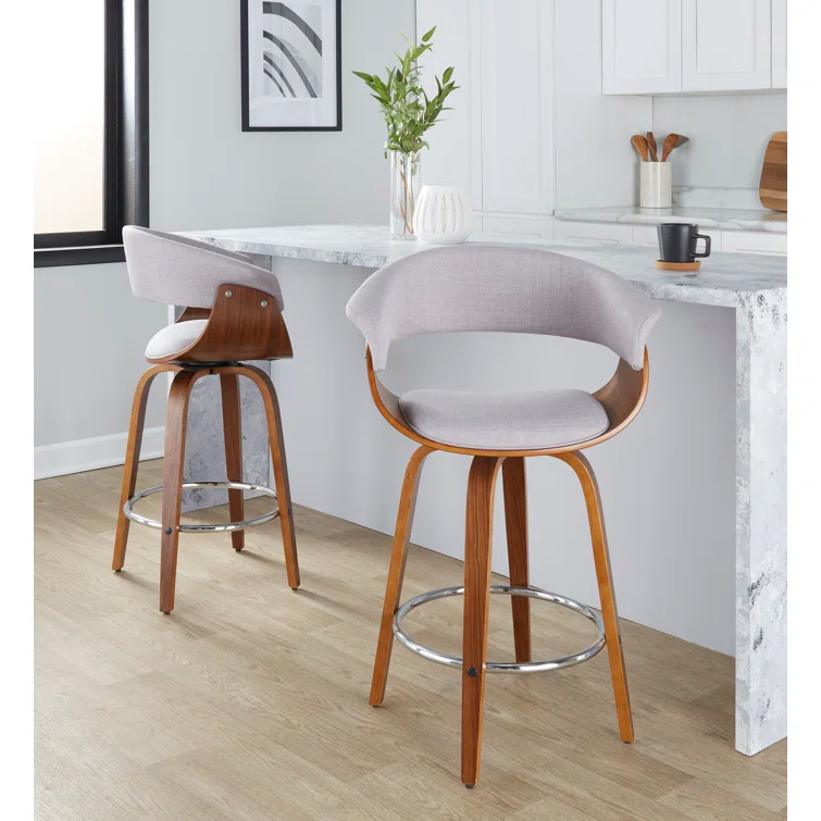 Vintage Mod Fixed-Height Counter Stool - Set Of 2