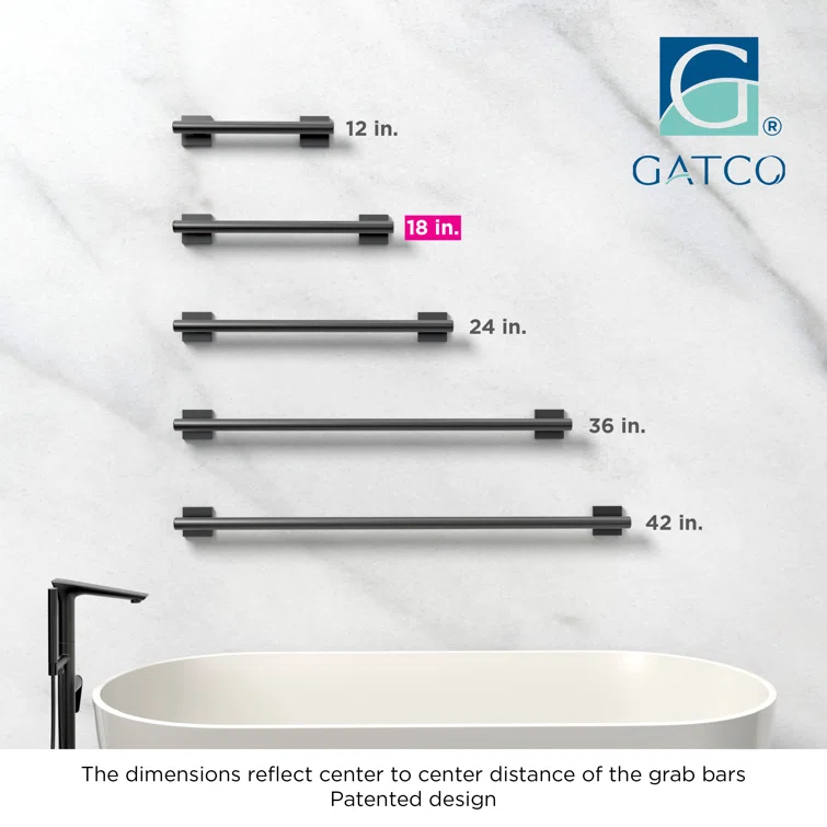 Elevate Wall Mount Stainless Steel Grab Bar, ADA Compliant Safety Bar