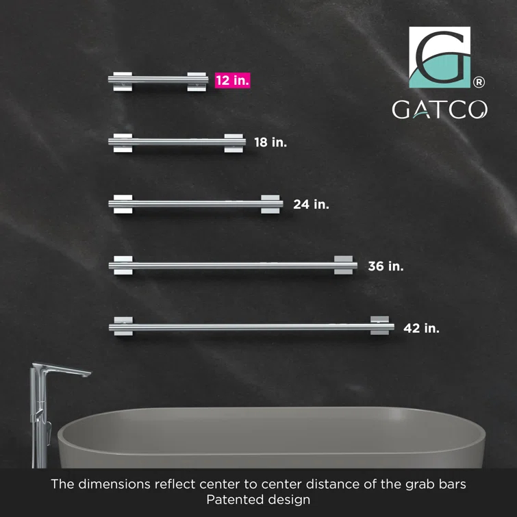 Elevate Wall Mount Stainless Steel Grab Bar, ADA Compliant Safety Bar