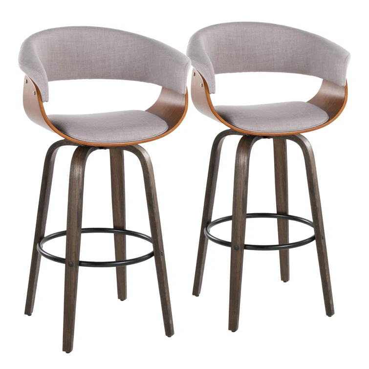 Vintage Mod 30" Fixed-Height Barstool - Set Of 2