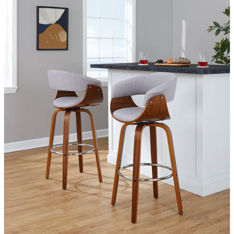 Vintage Mod 30" Fixed-Height Barstool - Set Of 2