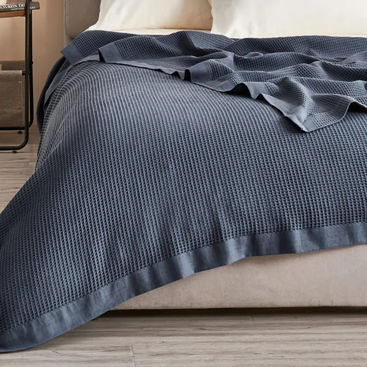 100% Cotton Lightweight Waffle Weave Summer Blanket